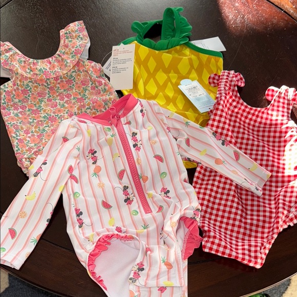 Old Navy Summer Swim bundle - Pineapple, Minnie Mouse, Floral & Gingham Suits - Picture 1 of 6